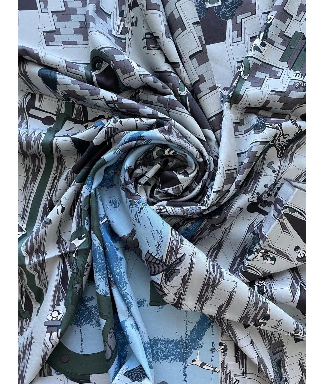 HERMES PRE-OWNED Серый шелковый платок, фото 2