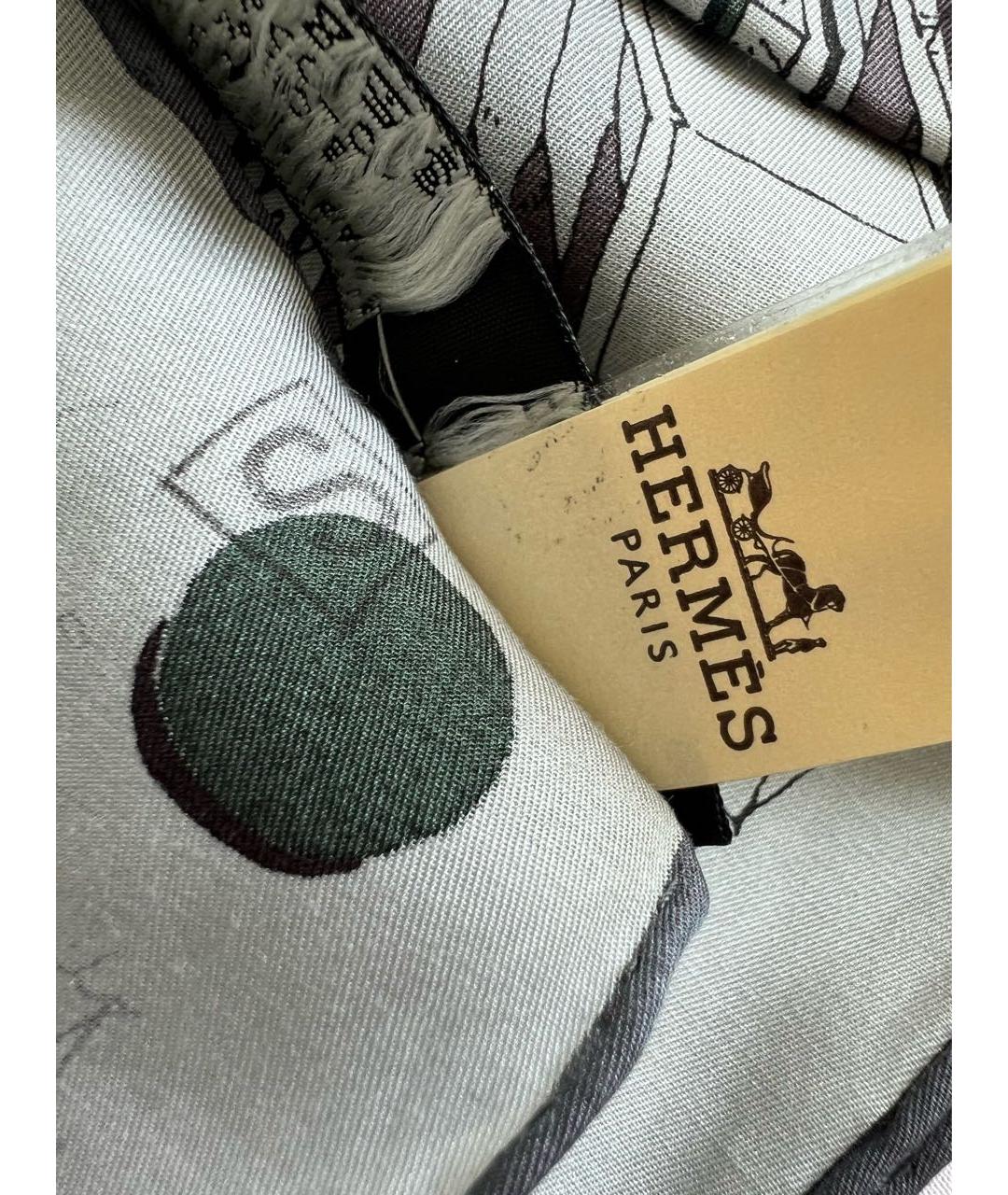 HERMES PRE-OWNED Серый шелковый платок, фото 4