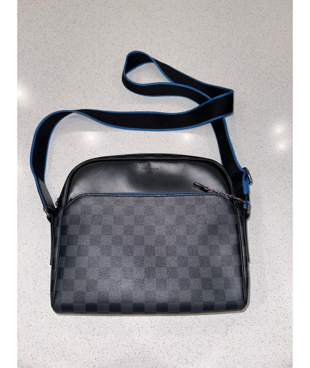 LOUIS VUITTON PRE-OWNED Антрацитовая кожаная сумка на плечо, фото 8