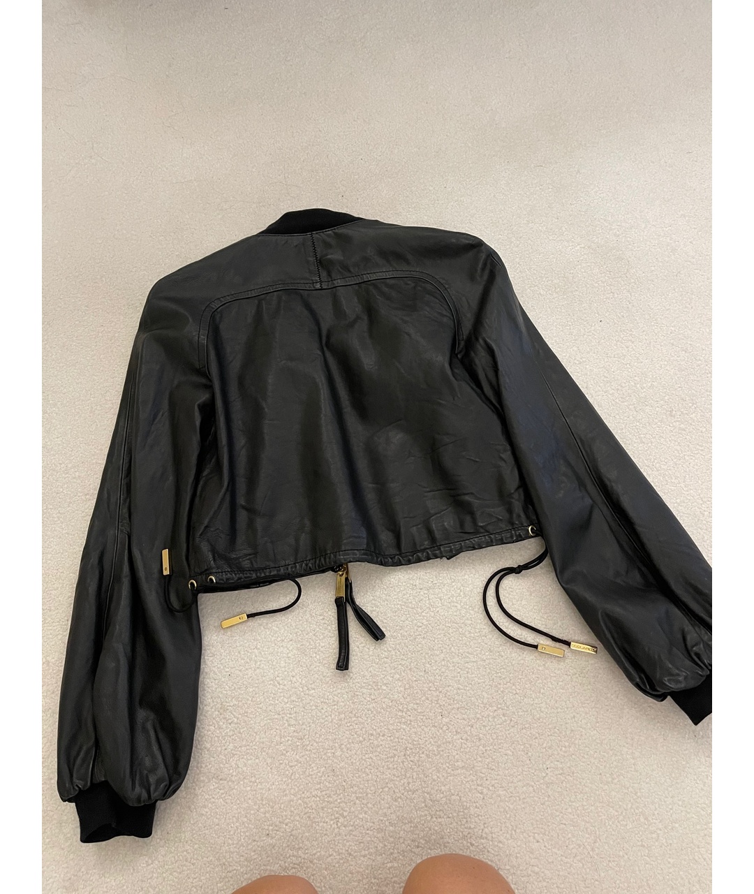 DSQUARED2 Черная кожаная куртка, фото 2