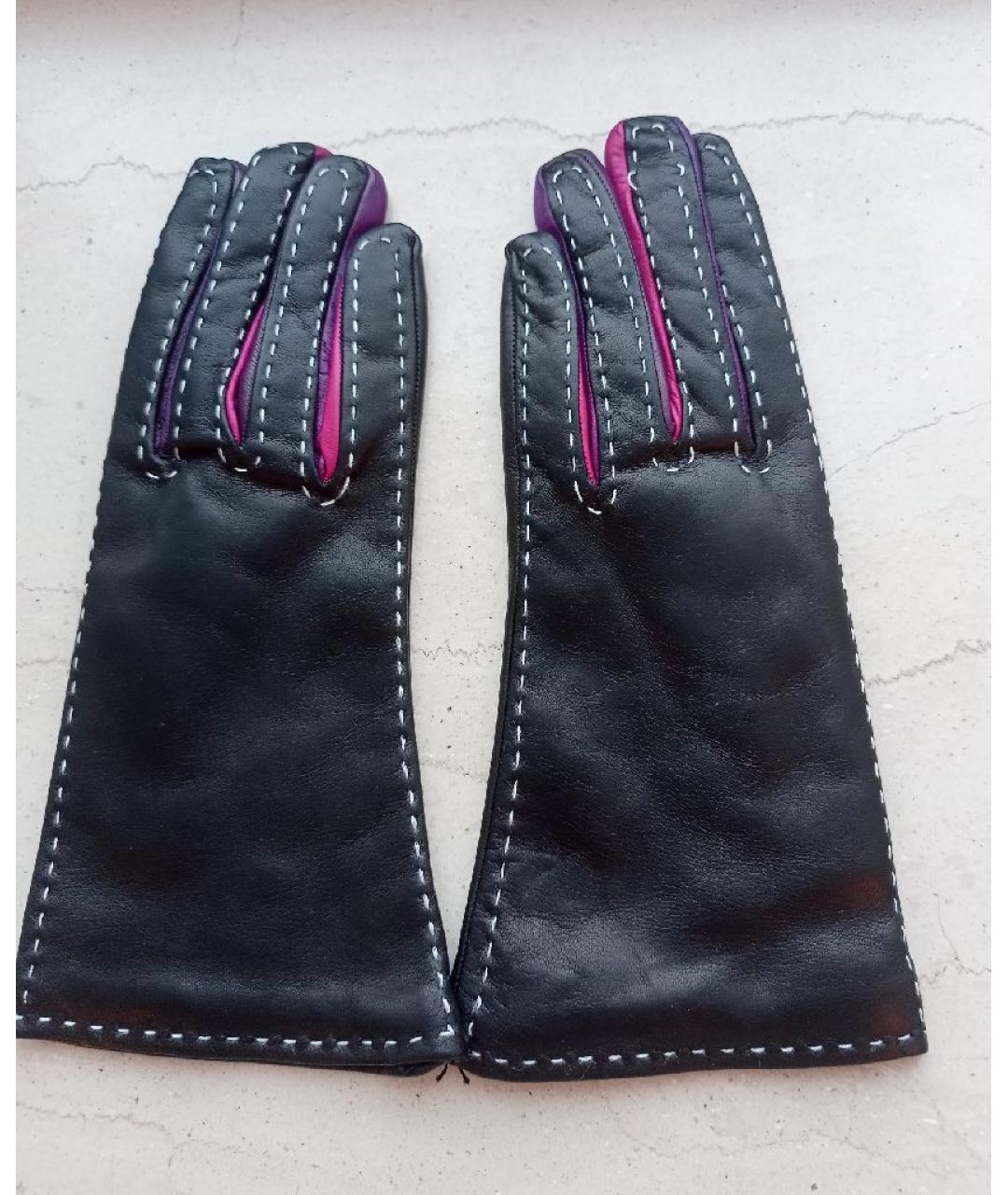 SERMONETA Черные кожаные перчатки, фото 5