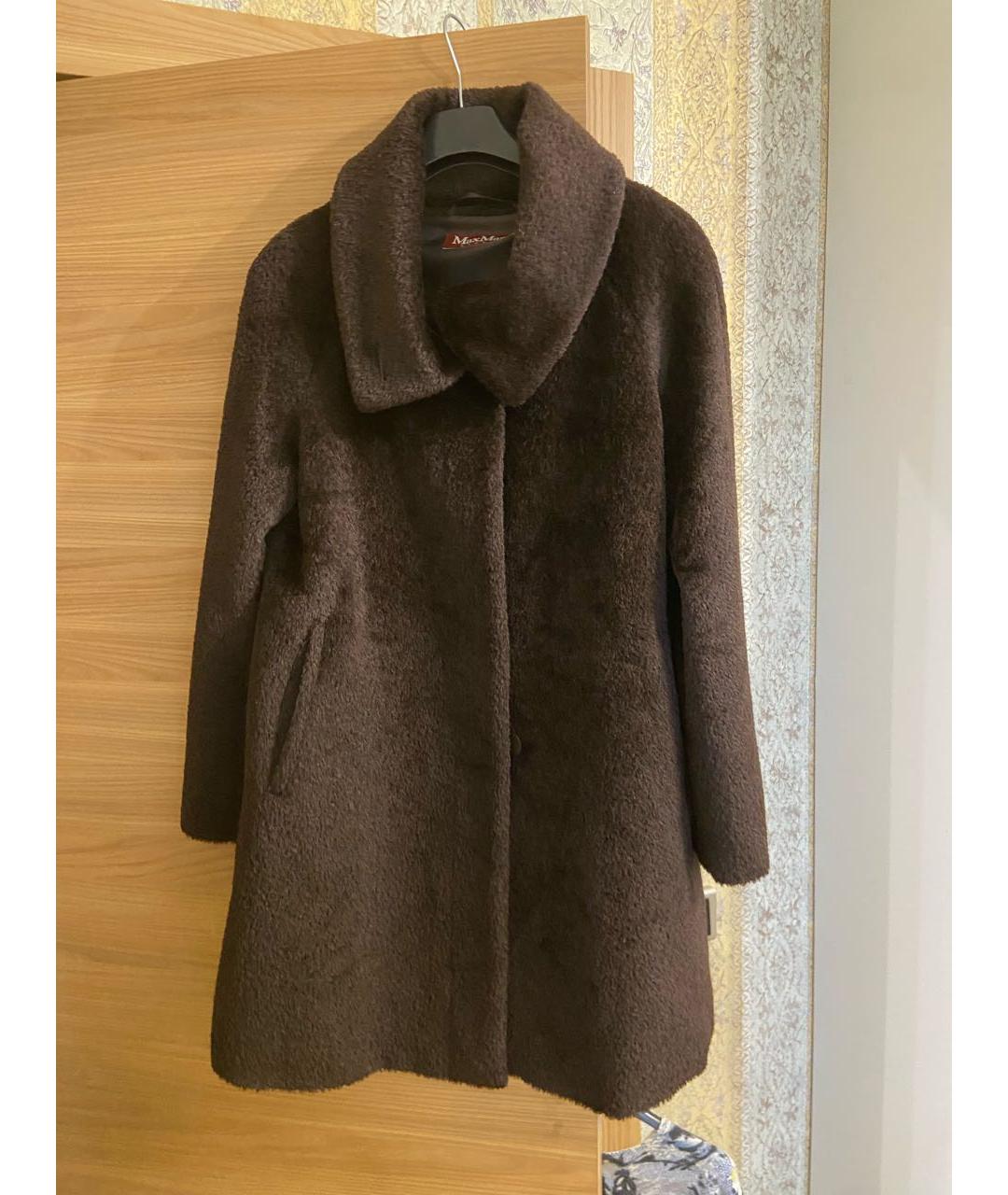 MAX MARA STUDIO Коричневое шерстяное пальто, фото 4