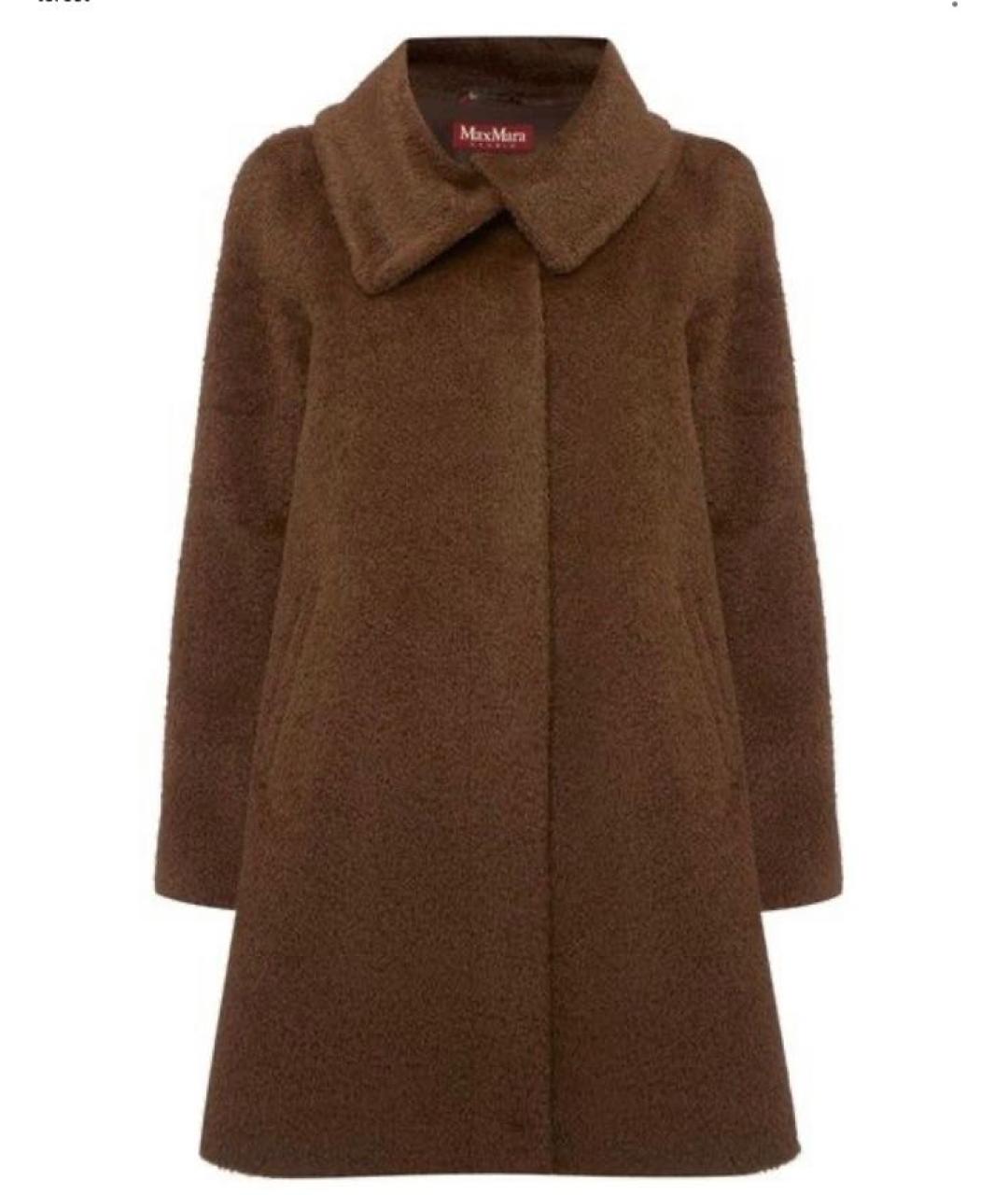 MAX MARA STUDIO Коричневое шерстяное пальто, фото 9