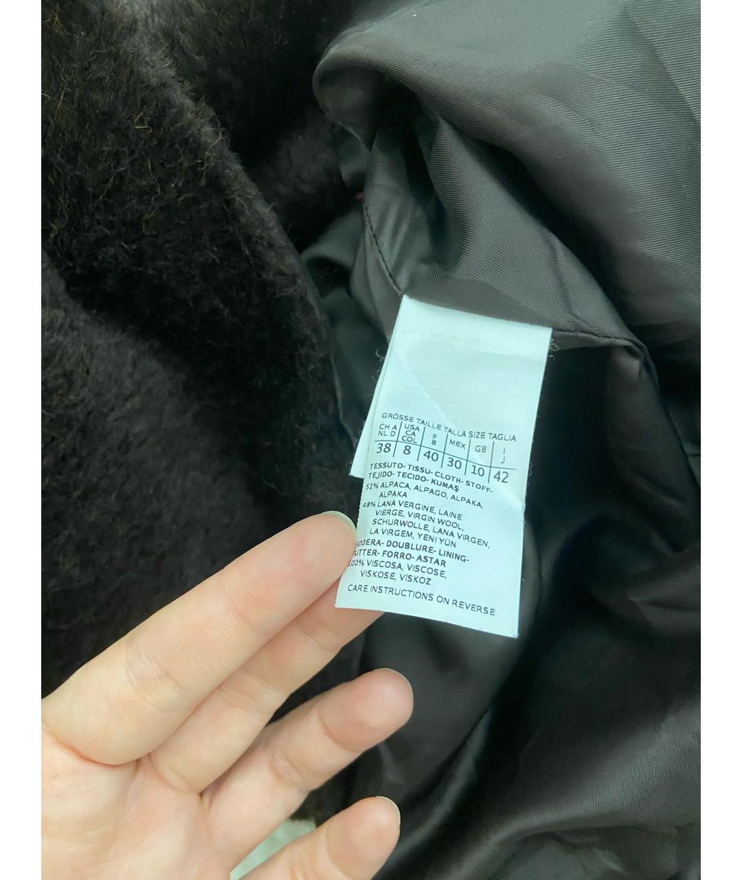 MAX MARA STUDIO Коричневое шерстяное пальто, фото 7