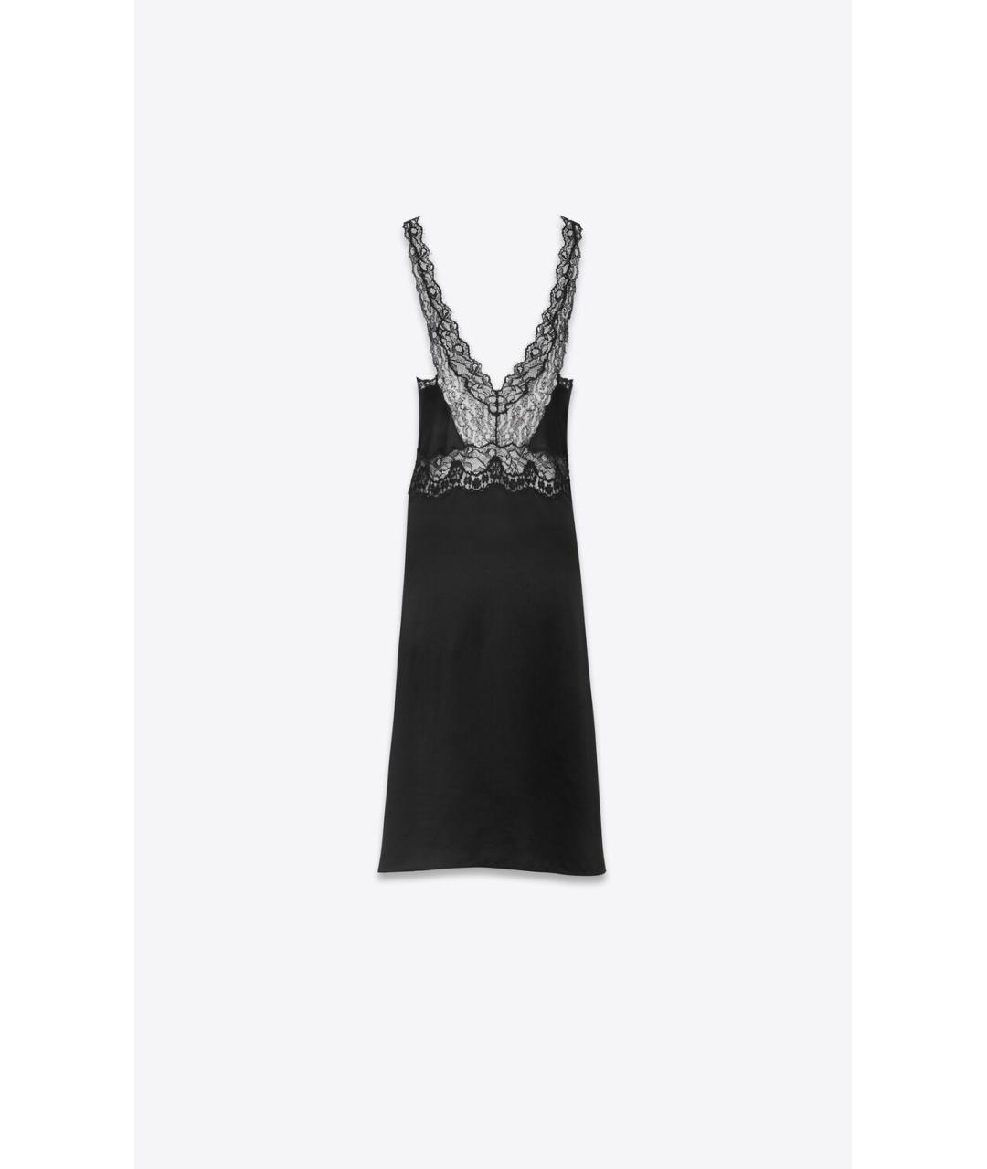 SAINT LAURENT Черное шелковое коктейльное платье, фото 2