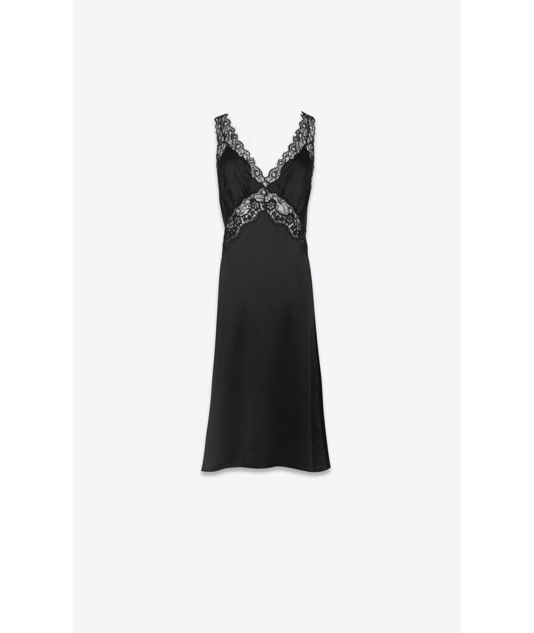 SAINT LAURENT Черное шелковое коктейльное платье, фото 4