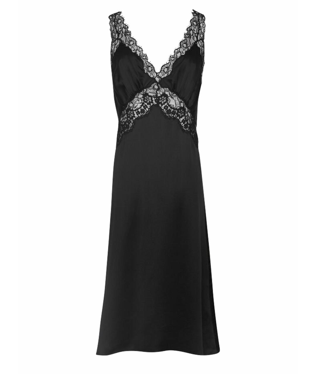 SAINT LAURENT Черное шелковое коктейльное платье, фото 1
