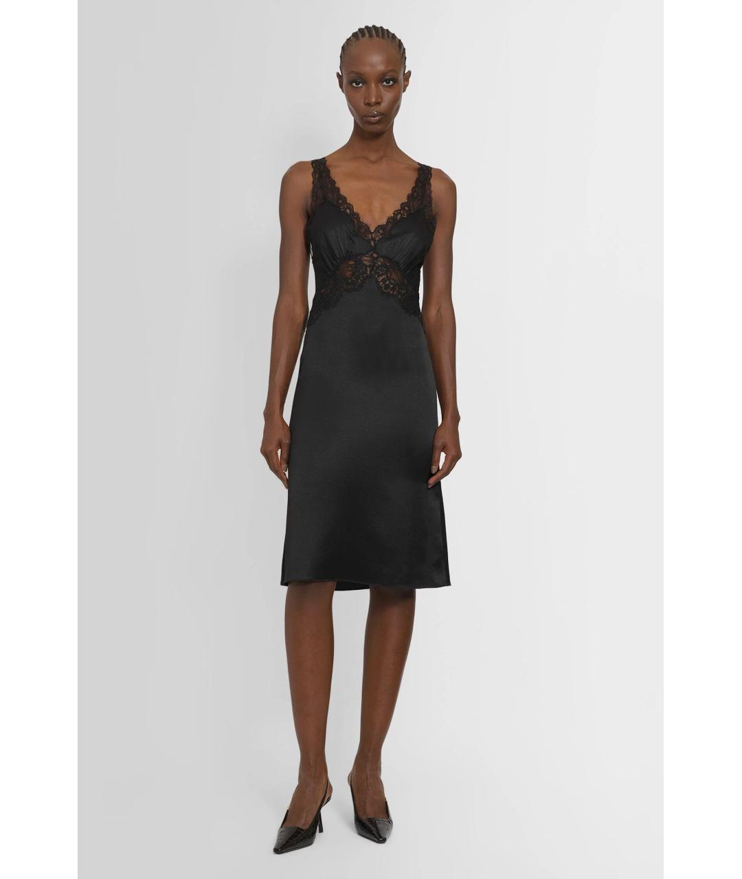 SAINT LAURENT Черное шелковое коктейльное платье, фото 3