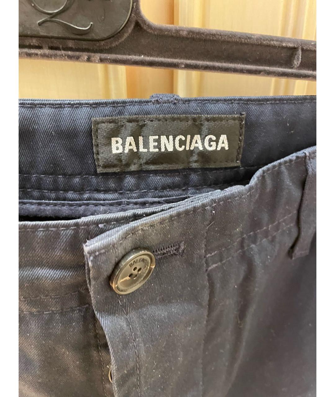 BALENCIAGA Темно-синие полиэстеровые повседневные брюки, фото 3