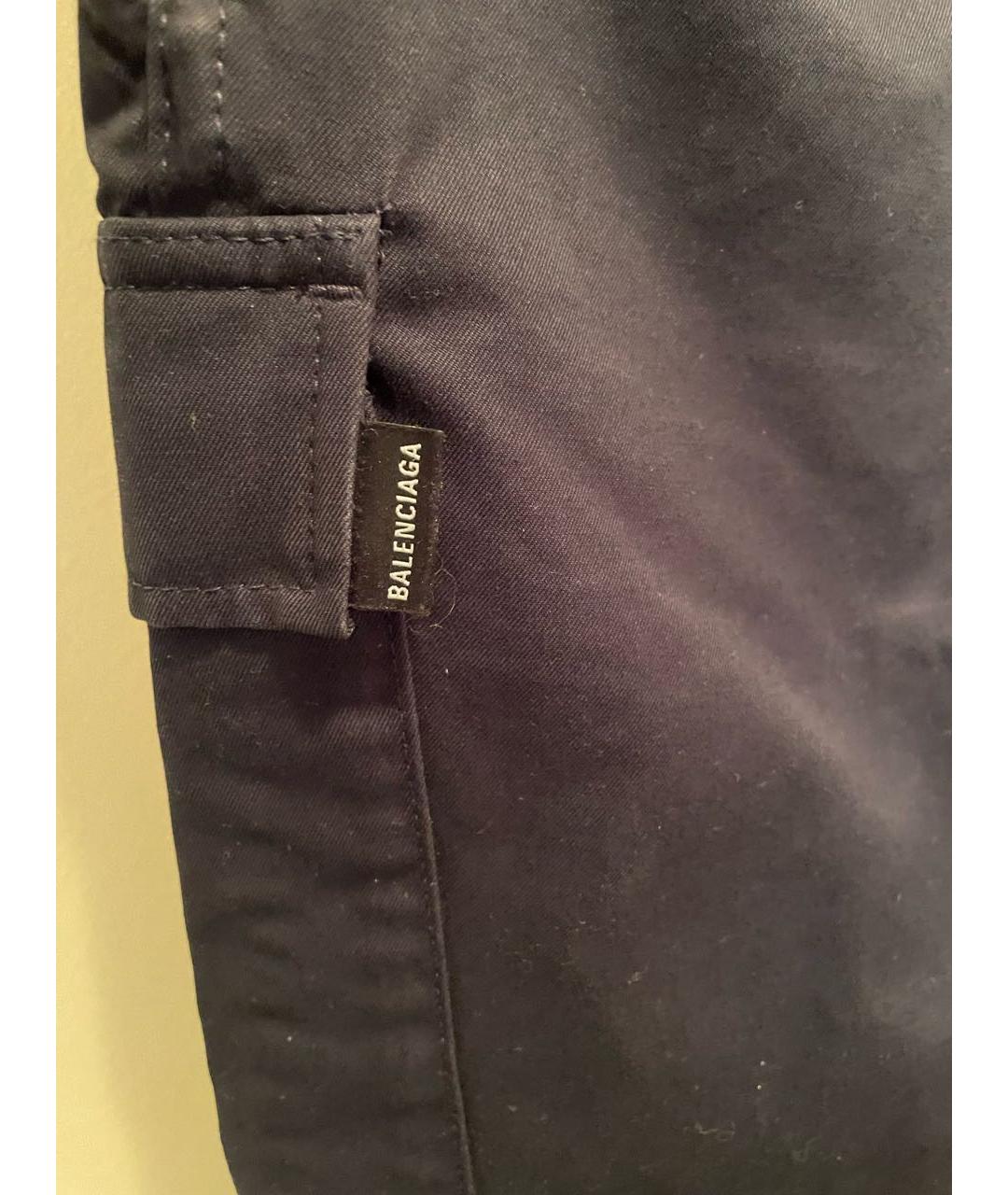 BALENCIAGA Темно-синие полиэстеровые повседневные брюки, фото 4