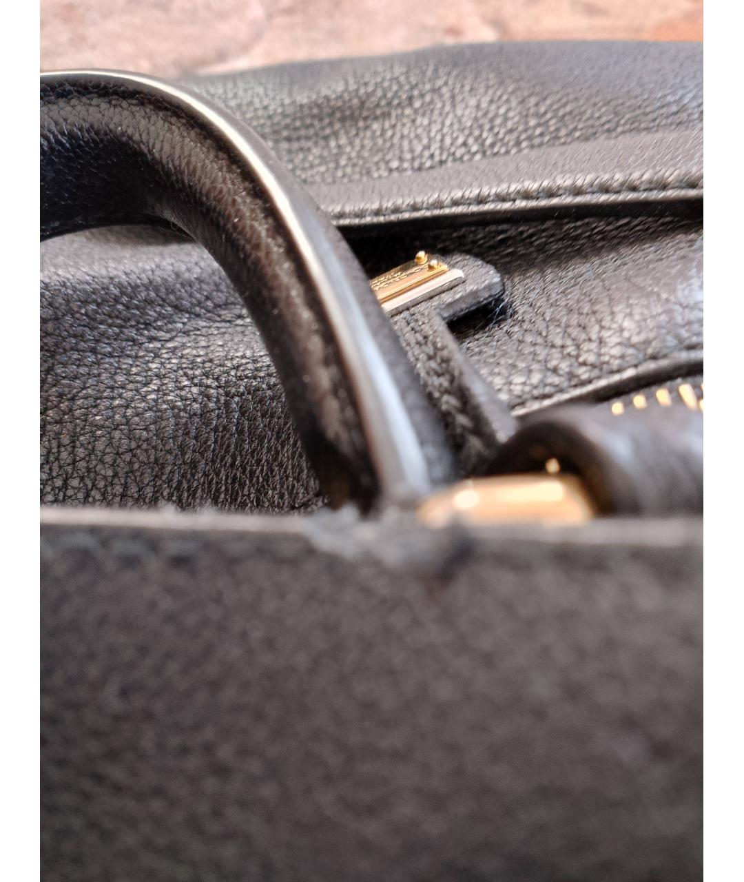 DOLCE&GABBANA Черная кожаная сумка с короткими ручками, фото 5