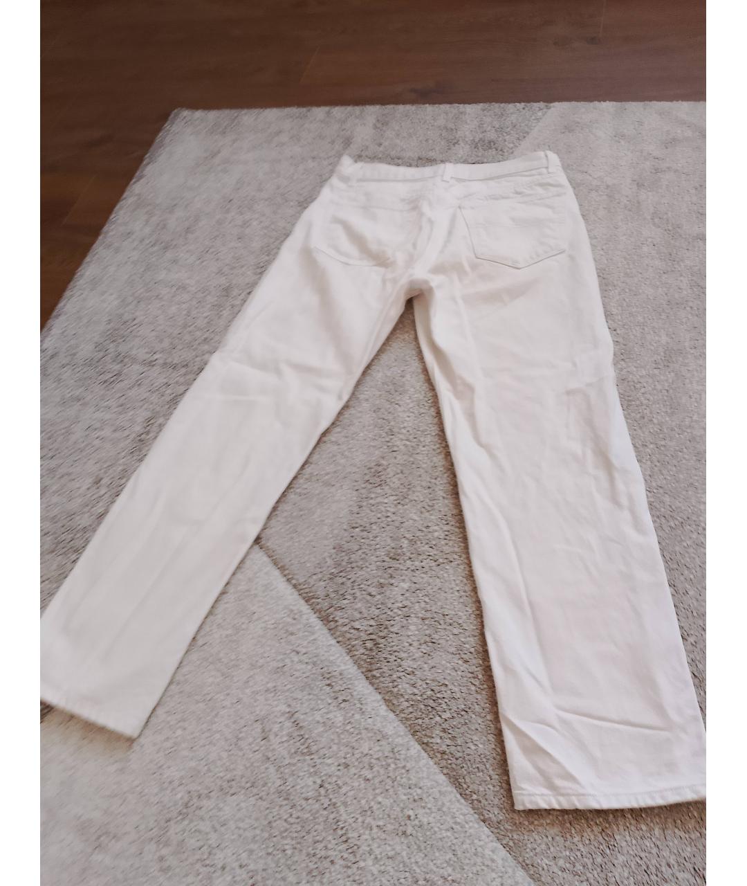 NILI LOTAN Белые хлопковые прямые джинсы, фото 2