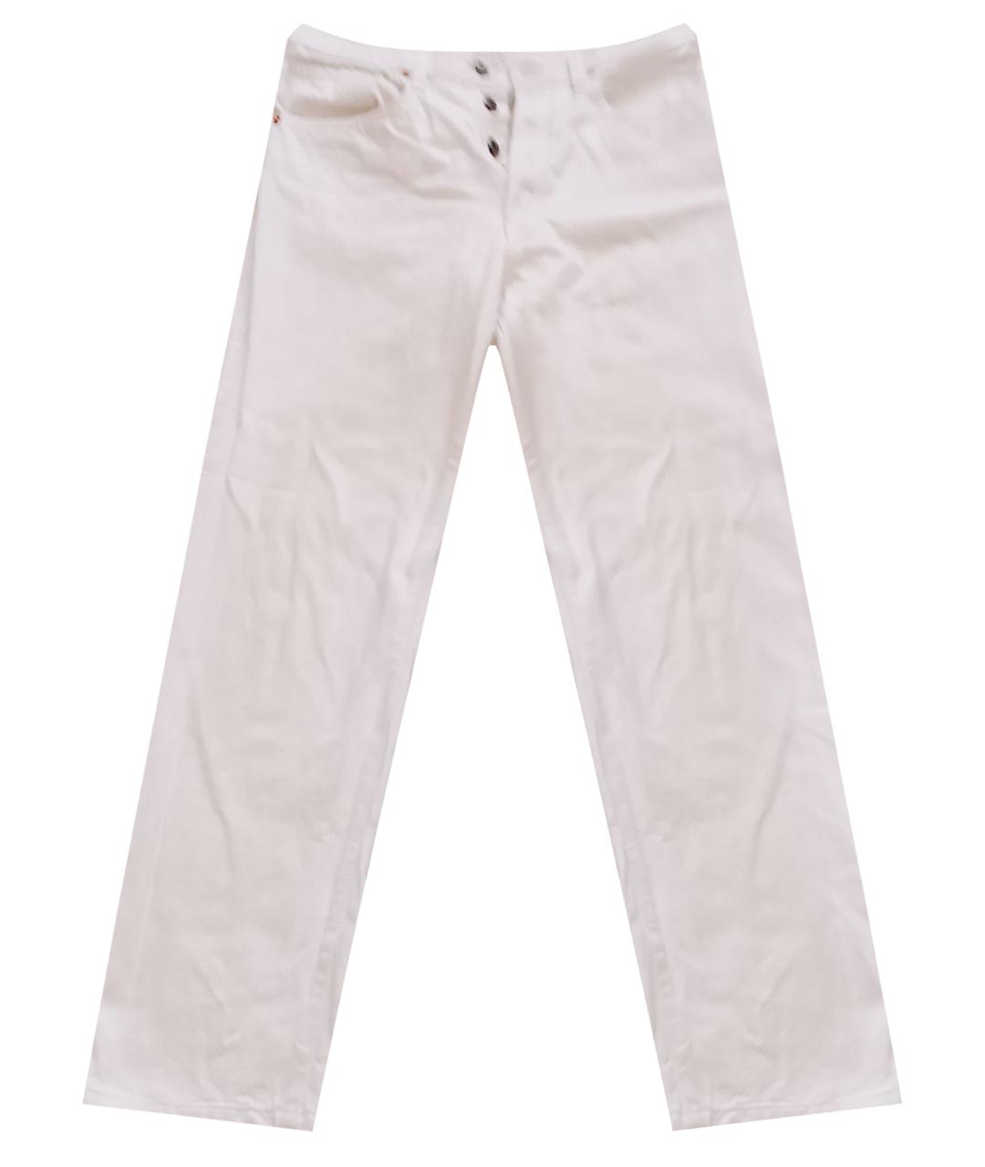 NILI LOTAN Белые хлопковые прямые джинсы, фото 1