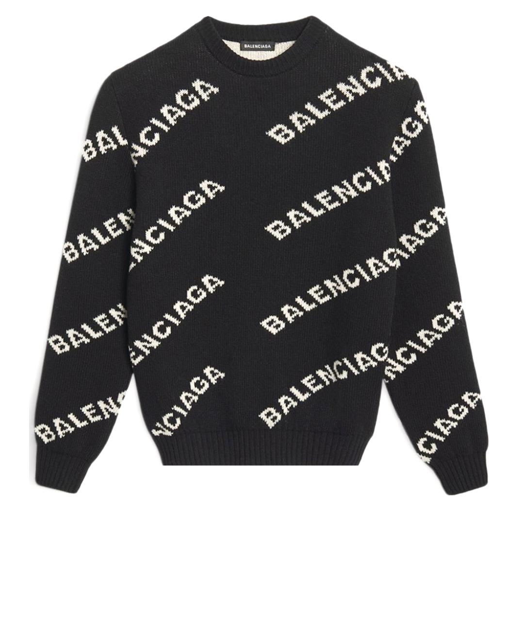 BALENCIAGA Антрацитовый шерстяной джемпер / свитер, фото 1