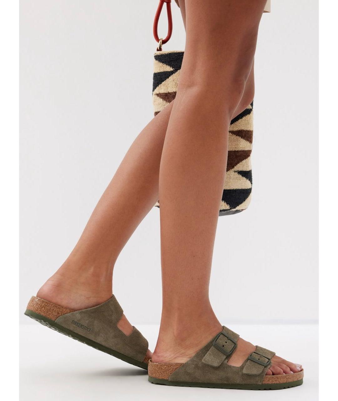 BIRKENSTOCK Зеленые замшевые сандалии, фото 5