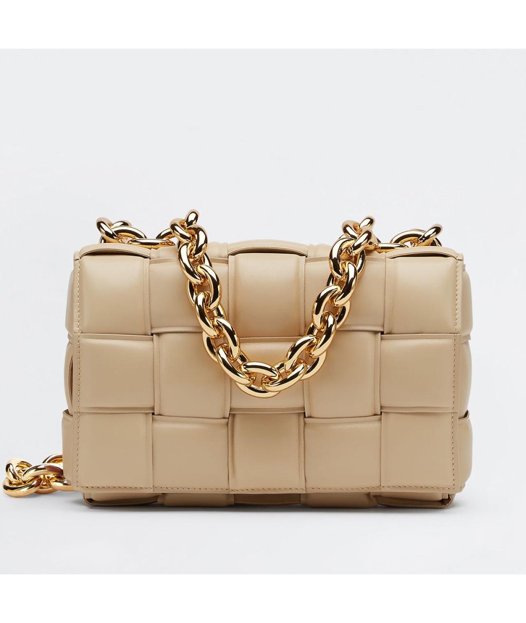 BOTTEGA VENETA Бежевая кожаная сумка через плечо, фото 9
