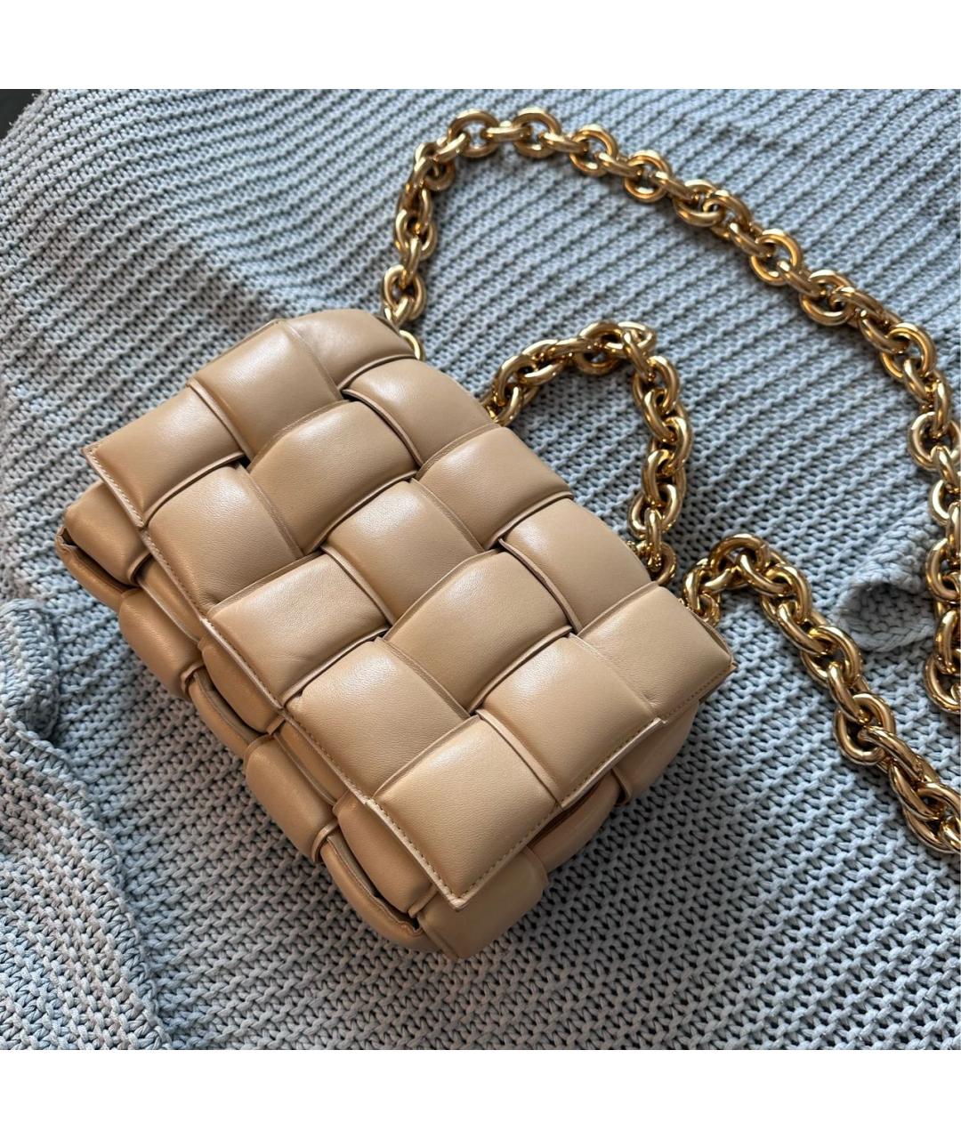 BOTTEGA VENETA Бежевая кожаная сумка через плечо, фото 2