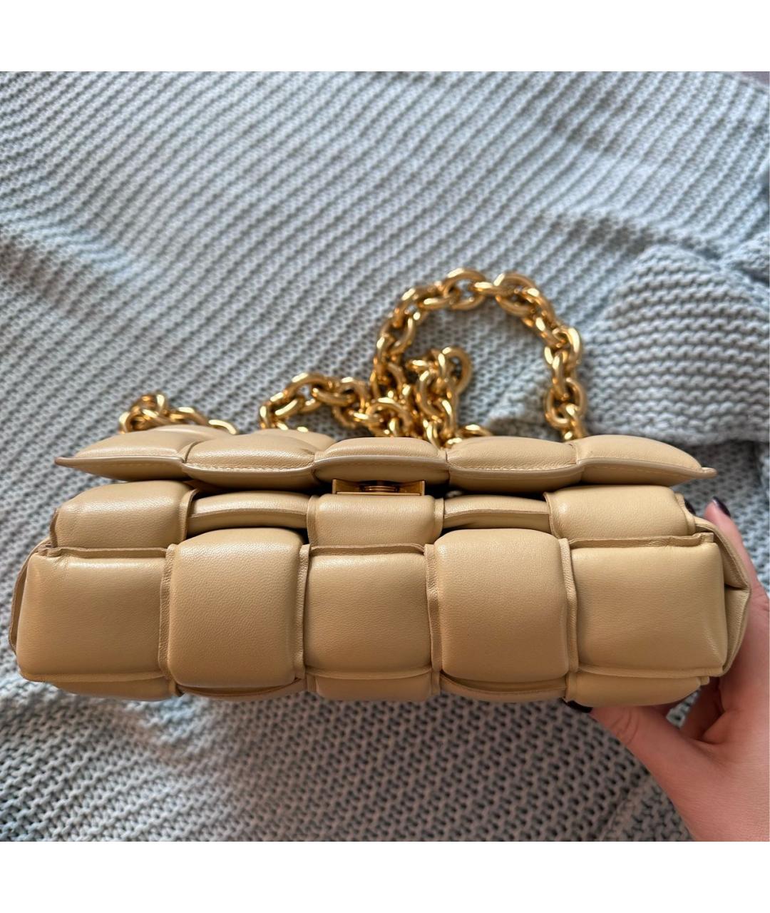 BOTTEGA VENETA Бежевая кожаная сумка через плечо, фото 6