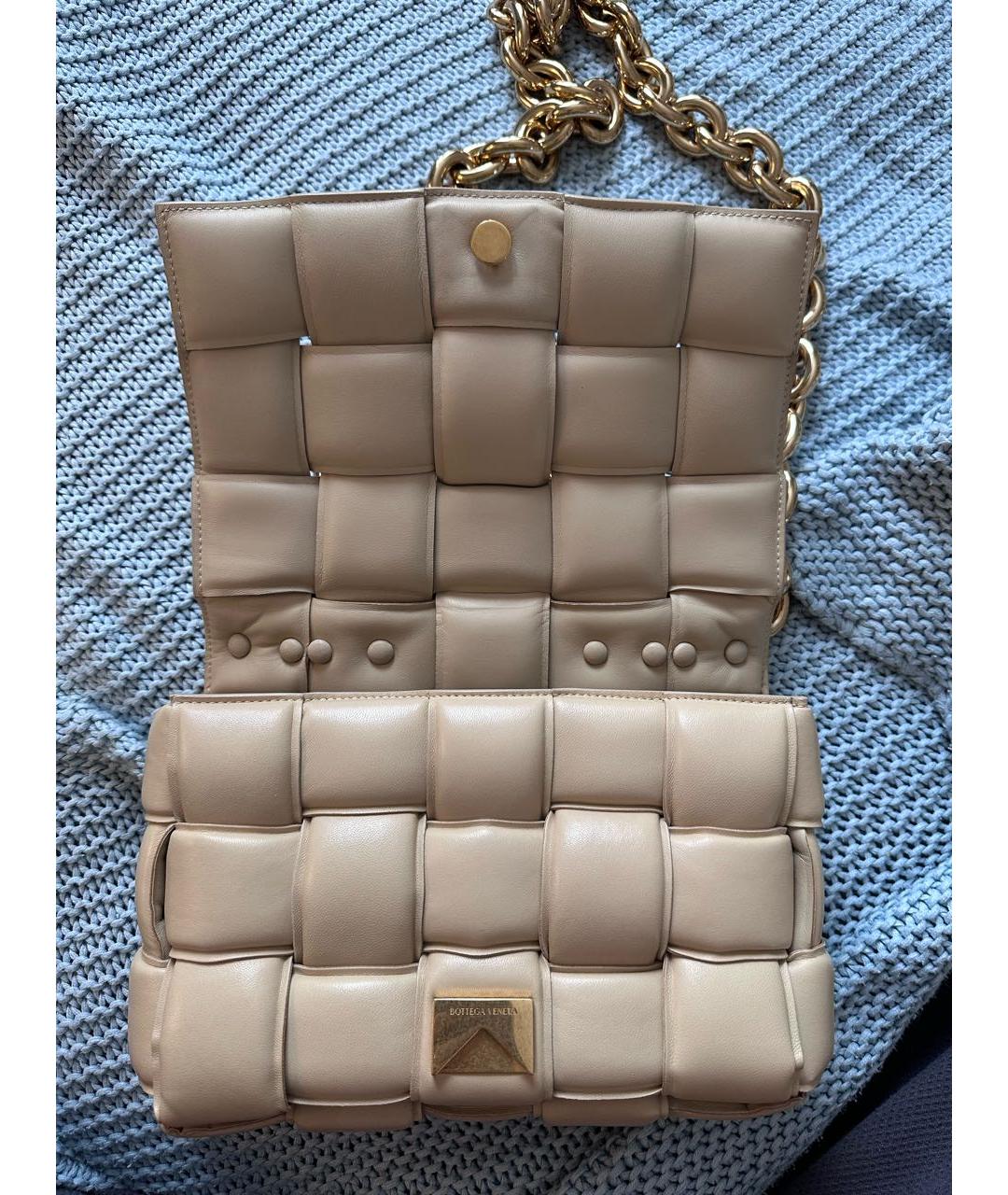 BOTTEGA VENETA Бежевая кожаная сумка через плечо, фото 4