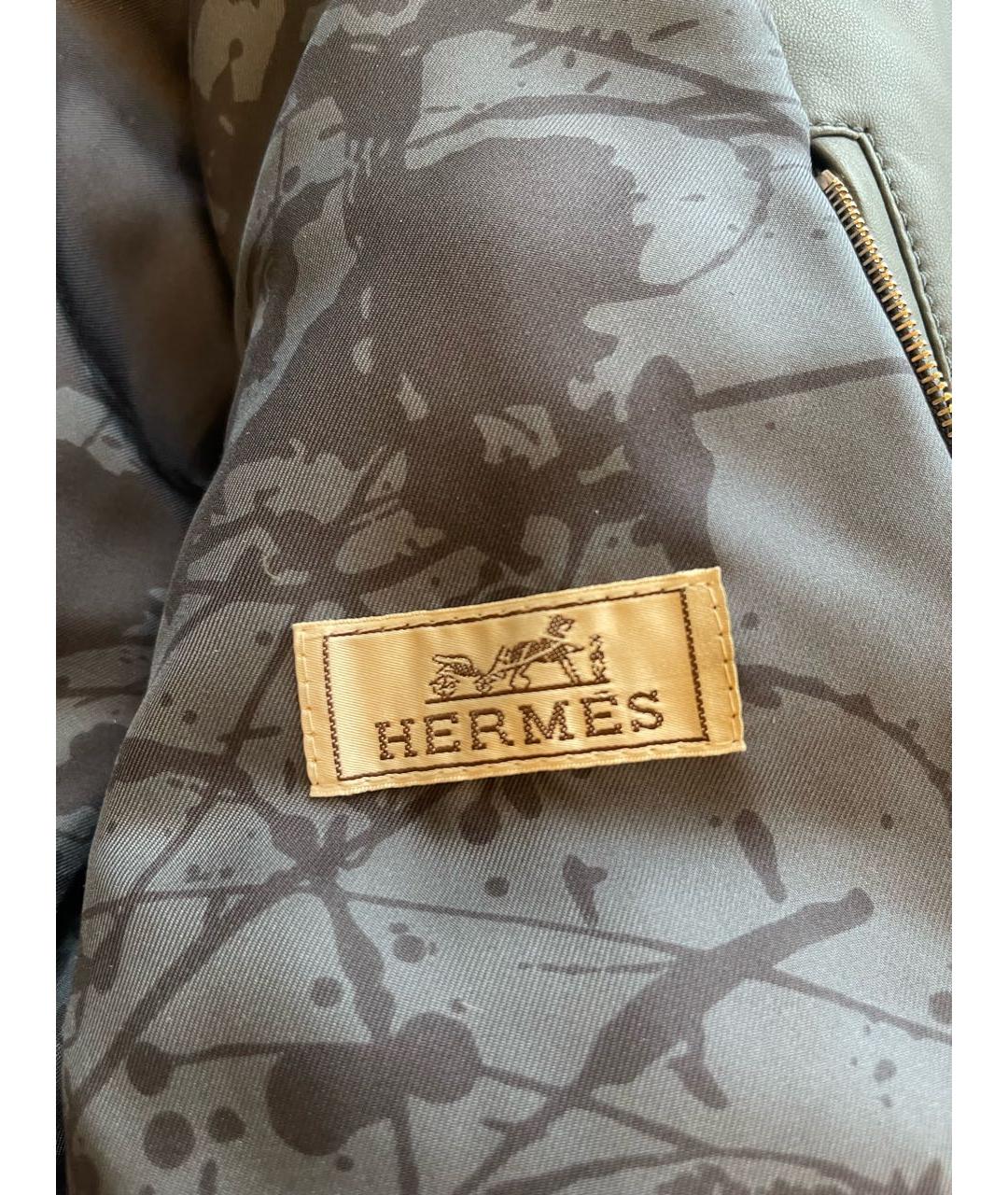 HERMES PRE-OWNED Темно-синий кожаный пуховик, фото 4