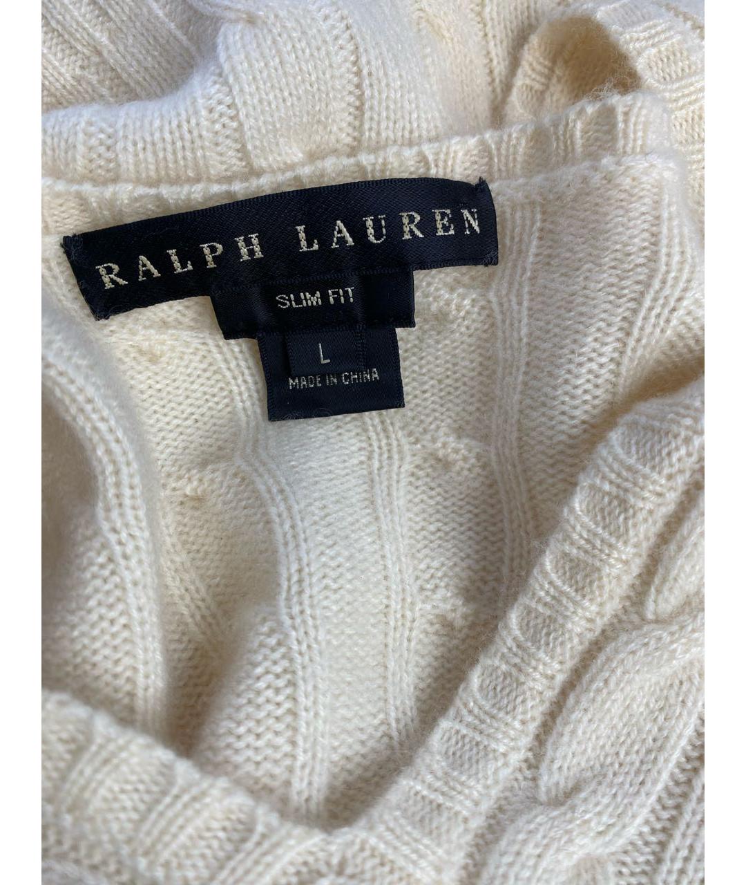 RALPH LAUREN Белый кашемировый джемпер / свитер, фото 5
