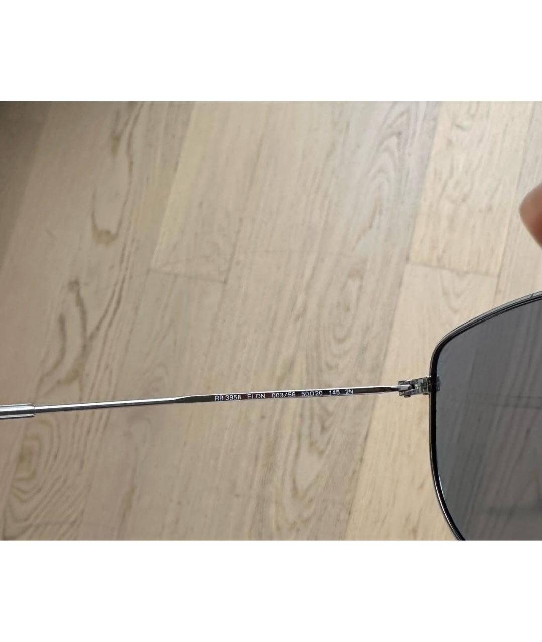 RAY BAN Голубые металлические солнцезащитные очки, фото 5