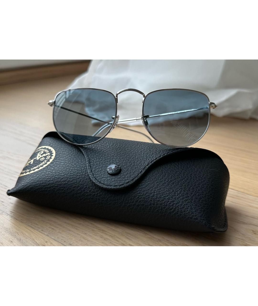 RAY BAN Голубые металлические солнцезащитные очки, фото 6