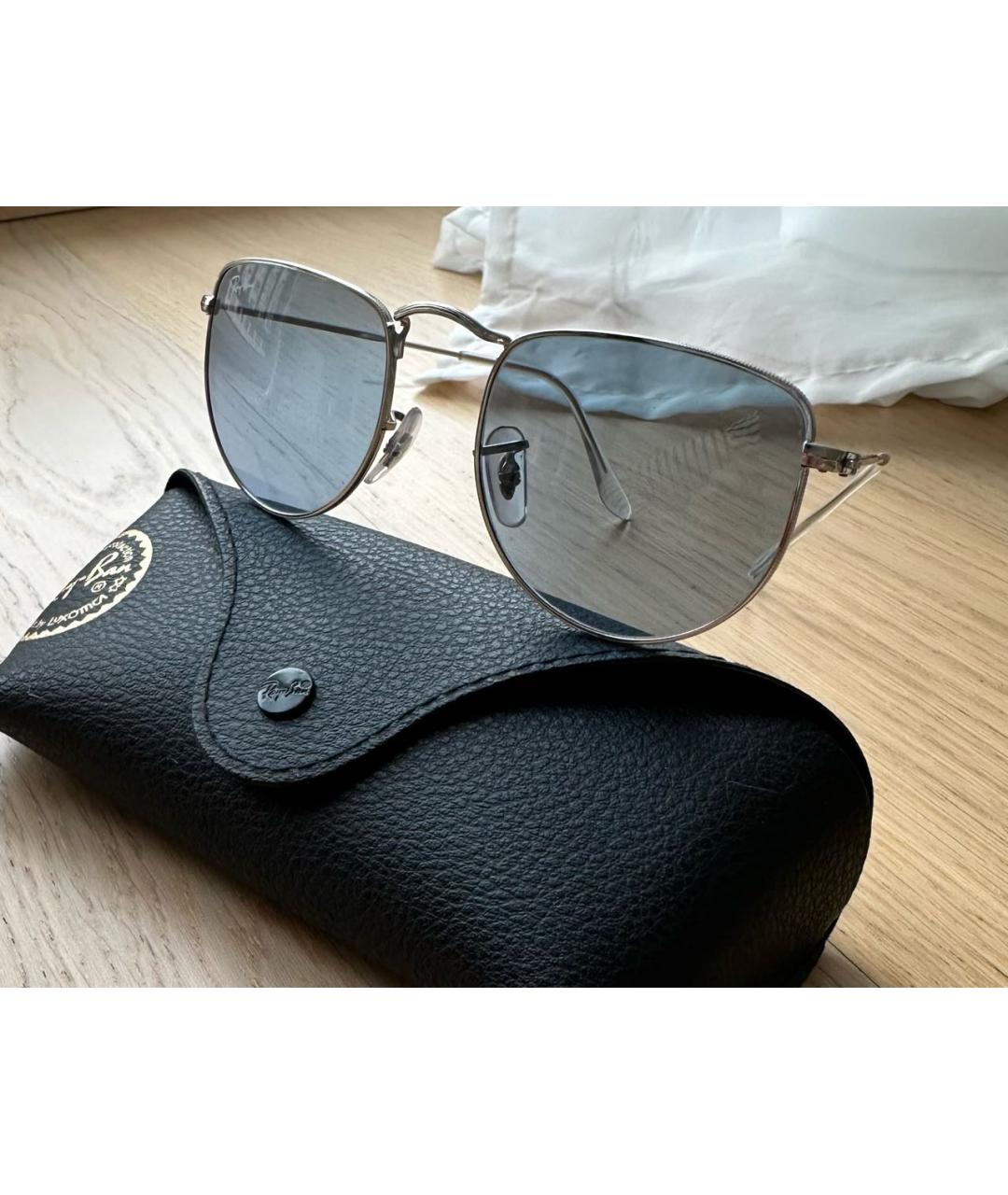 RAY BAN Голубые металлические солнцезащитные очки, фото 2