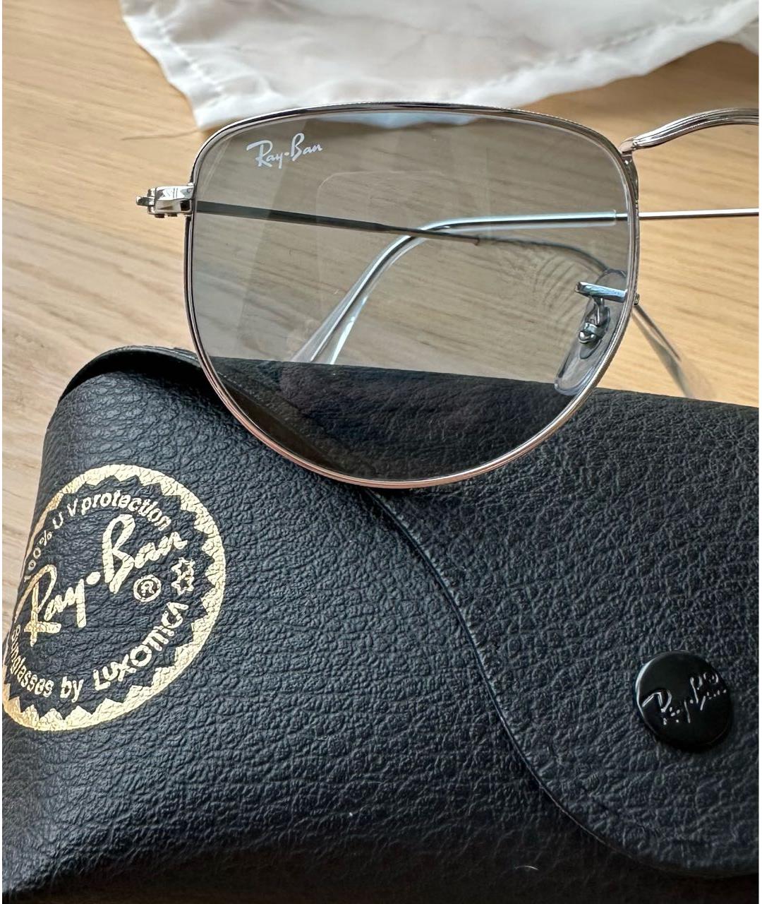 RAY BAN Голубые металлические солнцезащитные очки, фото 3