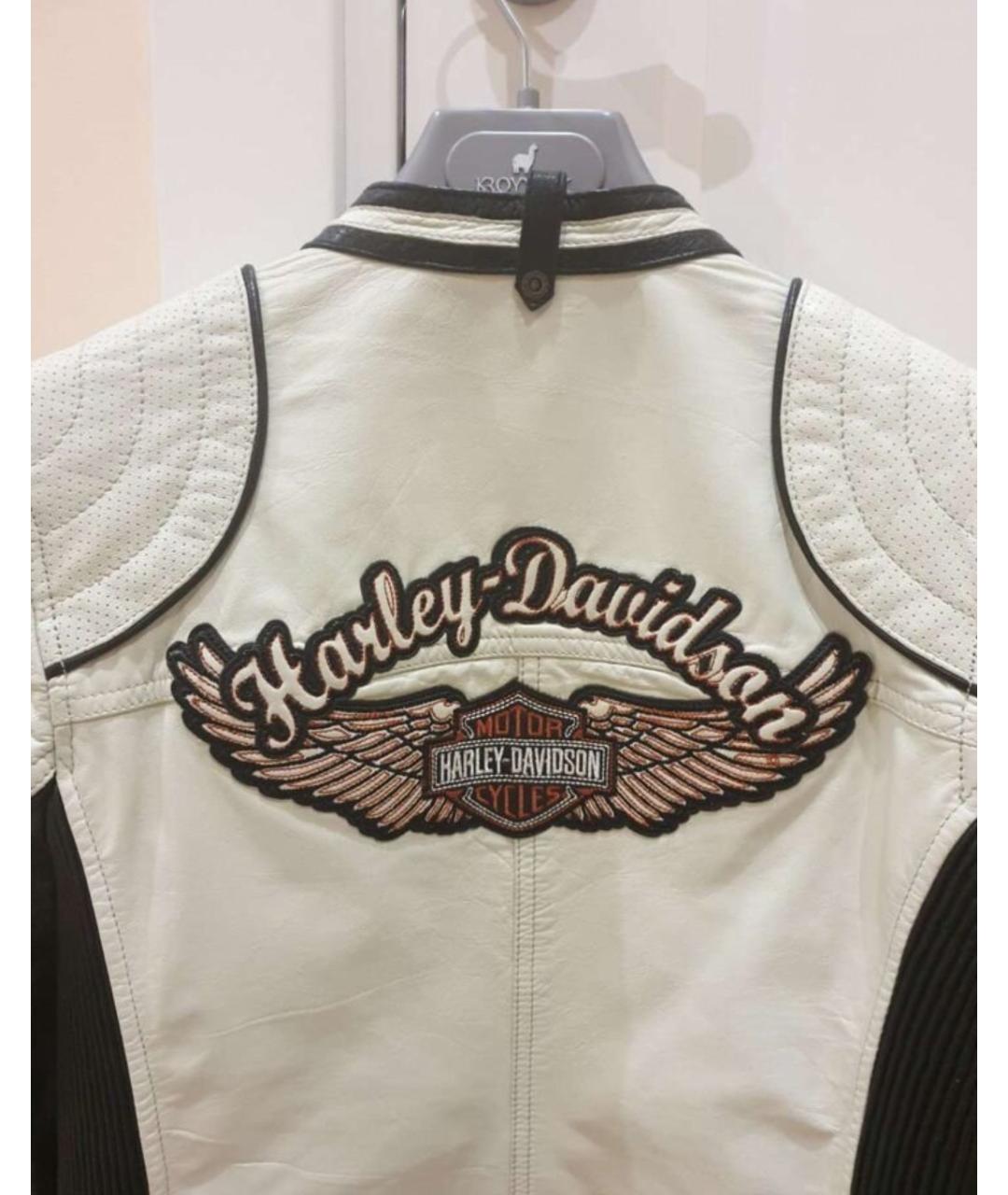 Harley Davidson Белая кожаная куртка, фото 3
