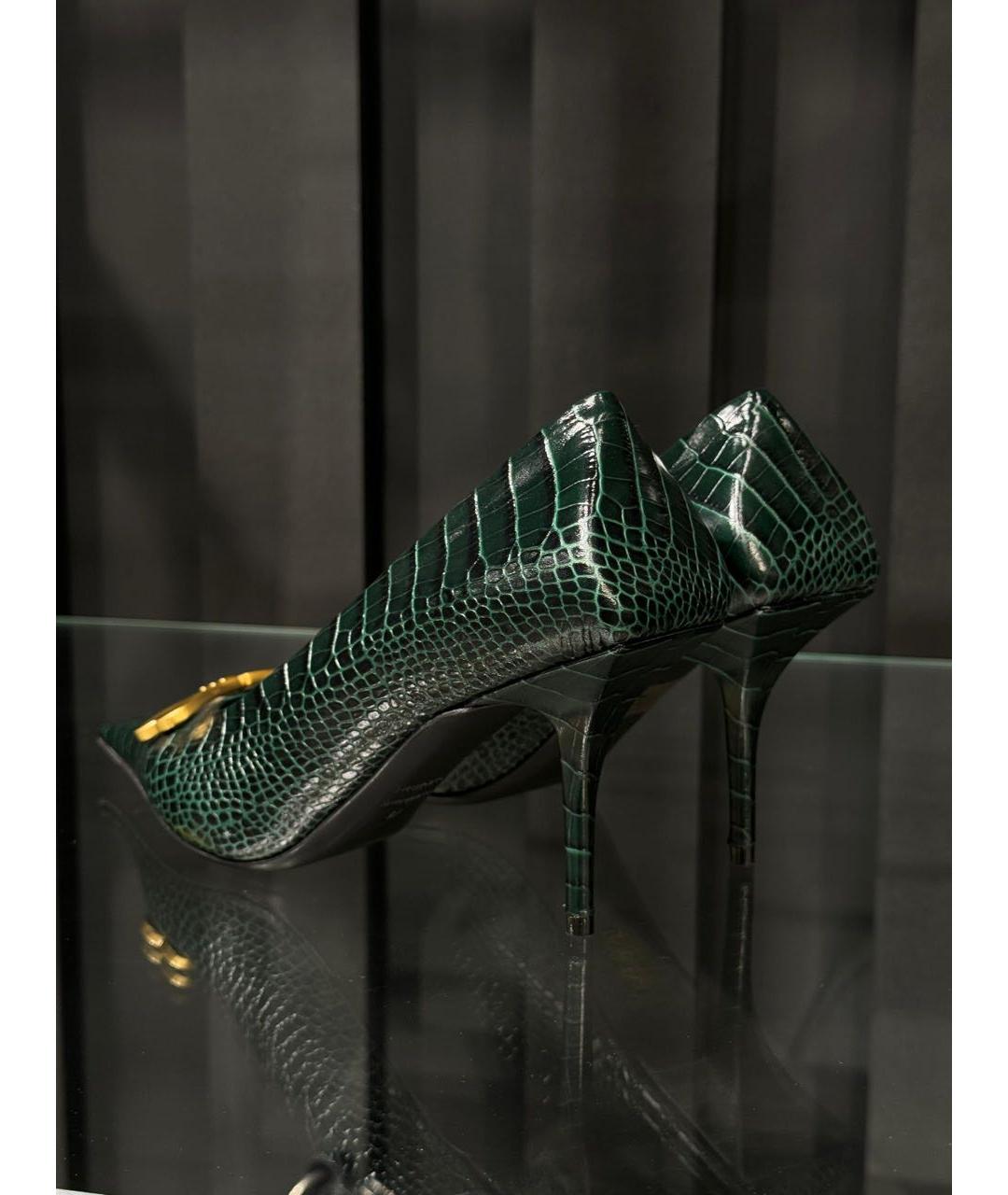 BALENCIAGA Зеленые кожаные туфли, фото 4