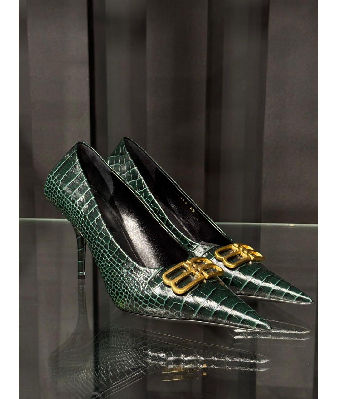 BALENCIAGA Зеленые кожаные туфли, фото 3