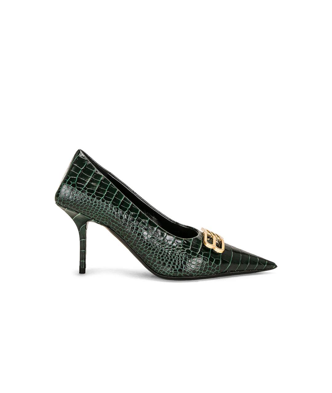 BALENCIAGA Зеленые кожаные туфли, фото 5