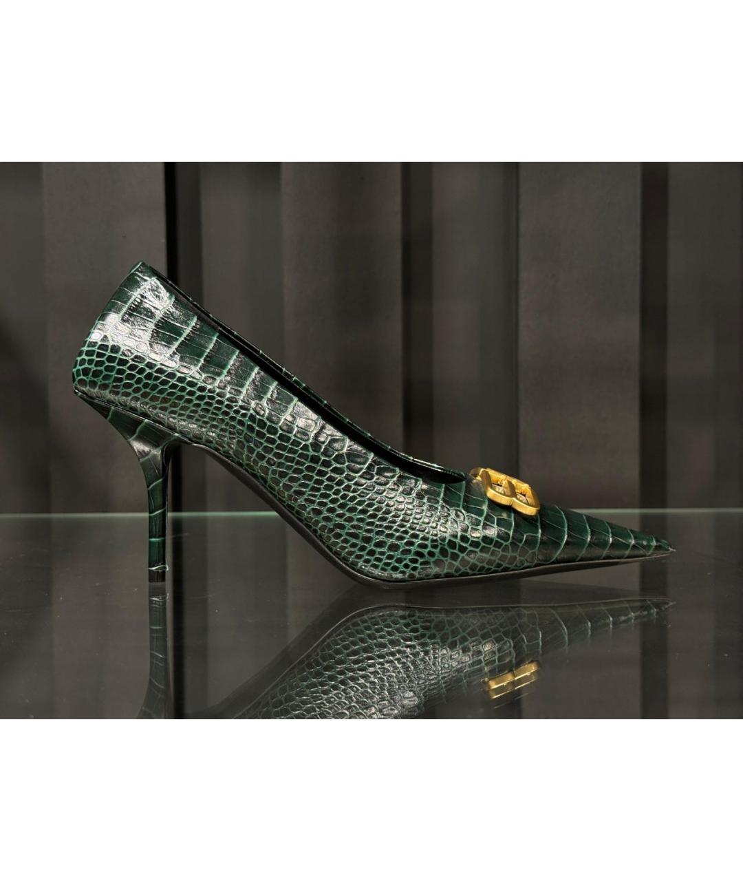 BALENCIAGA Зеленые кожаные туфли, фото 2