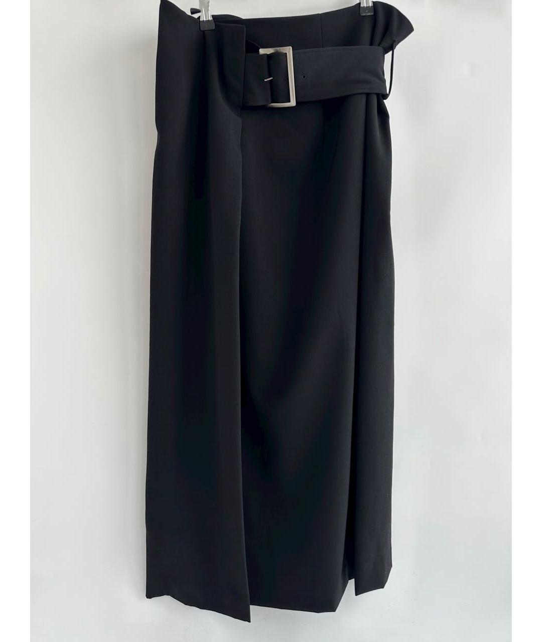 YOHJI YAMAMOTO Черная шерстяная юбка миди, фото 8