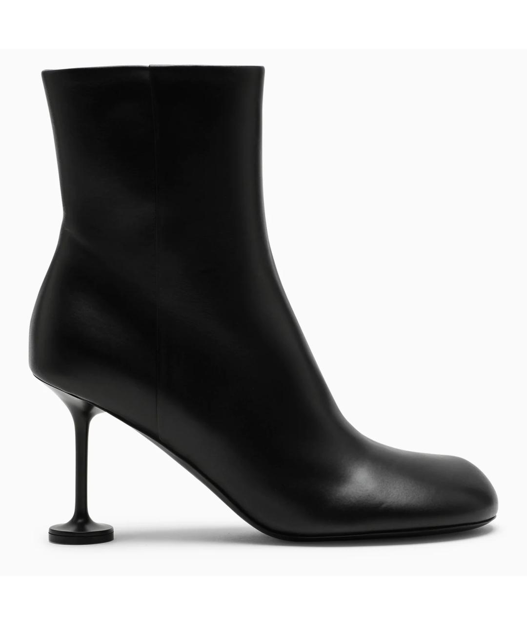BALENCIAGA Черные кожаные ботильоны, фото 5