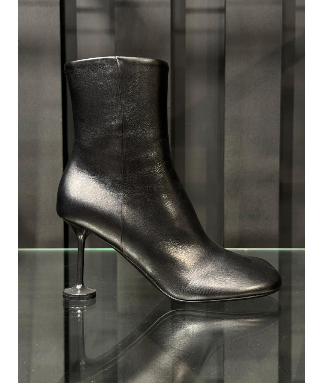 BALENCIAGA Черные кожаные ботильоны, фото 2