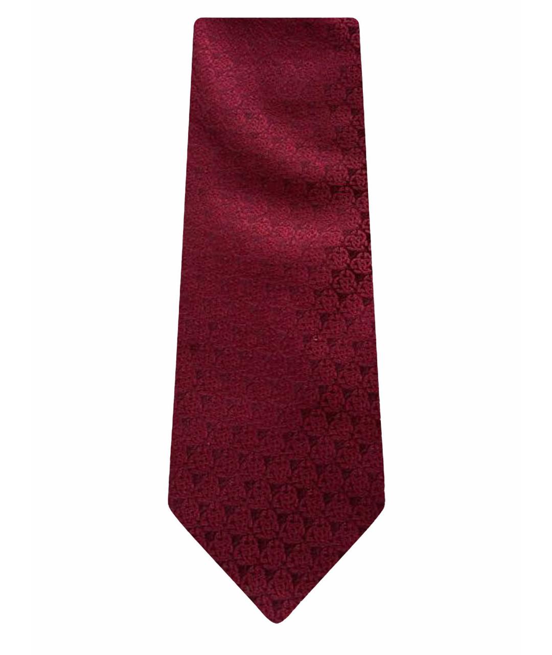 GUCCI Бордовый шелковый галстук, фото 1