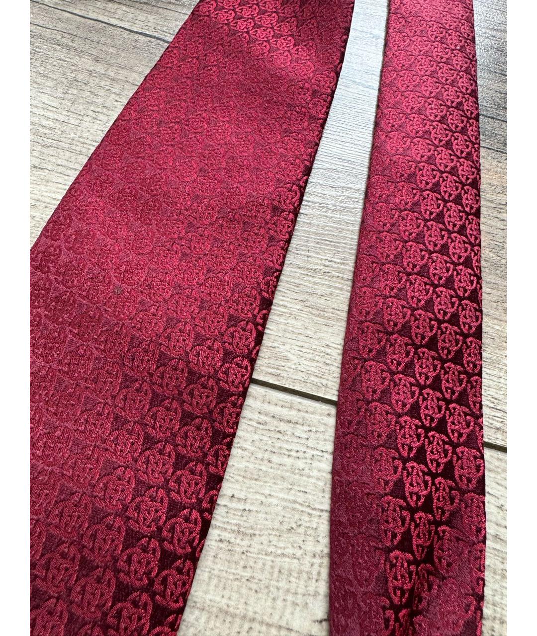GUCCI Бордовый шелковый галстук, фото 8