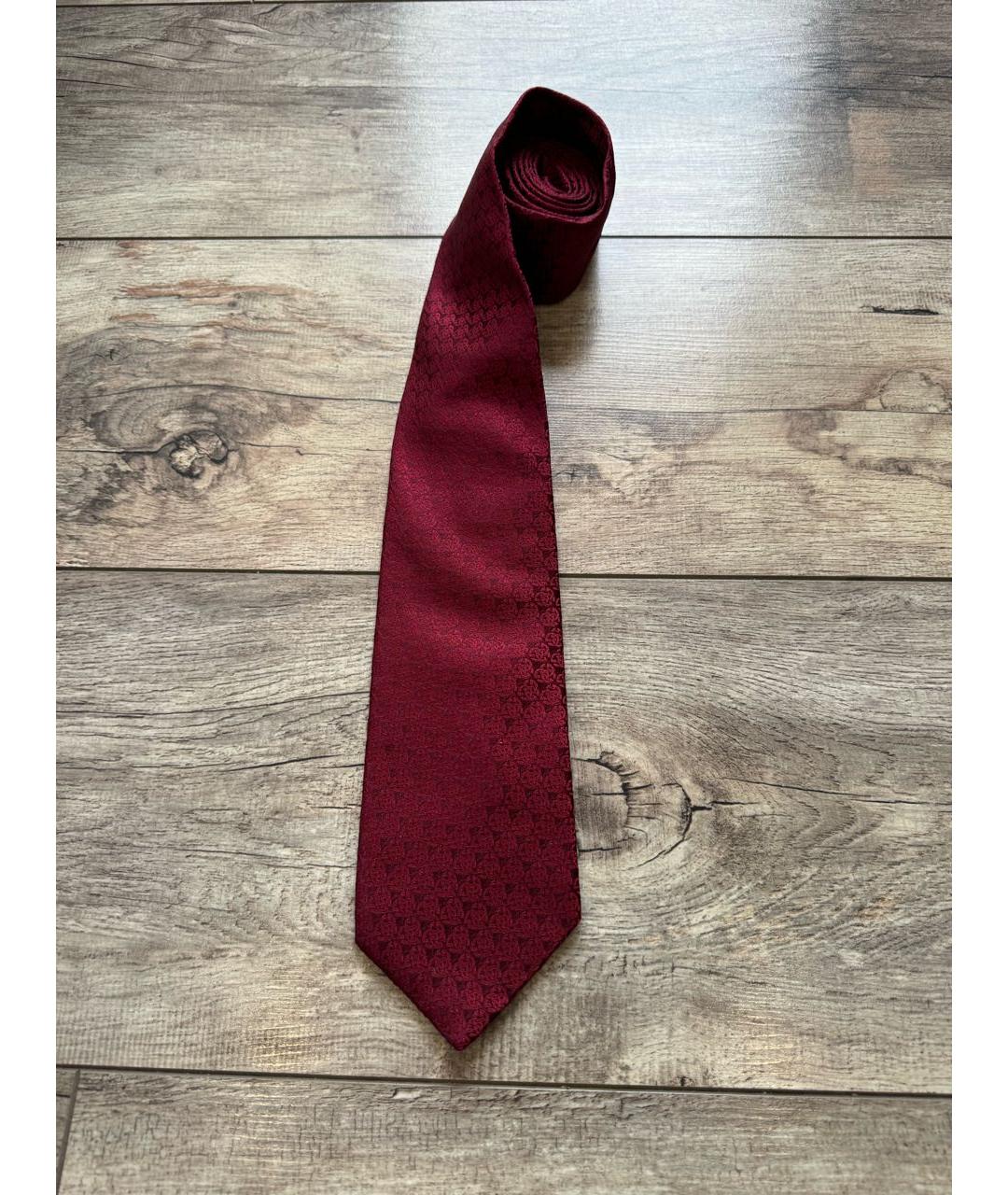 GUCCI Бордовый шелковый галстук, фото 9