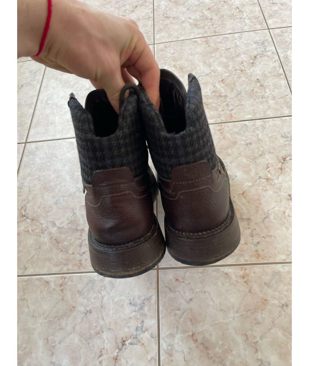 LOUIS VUITTON PRE-OWNED Хаки кожаные высокие ботинки, фото 4