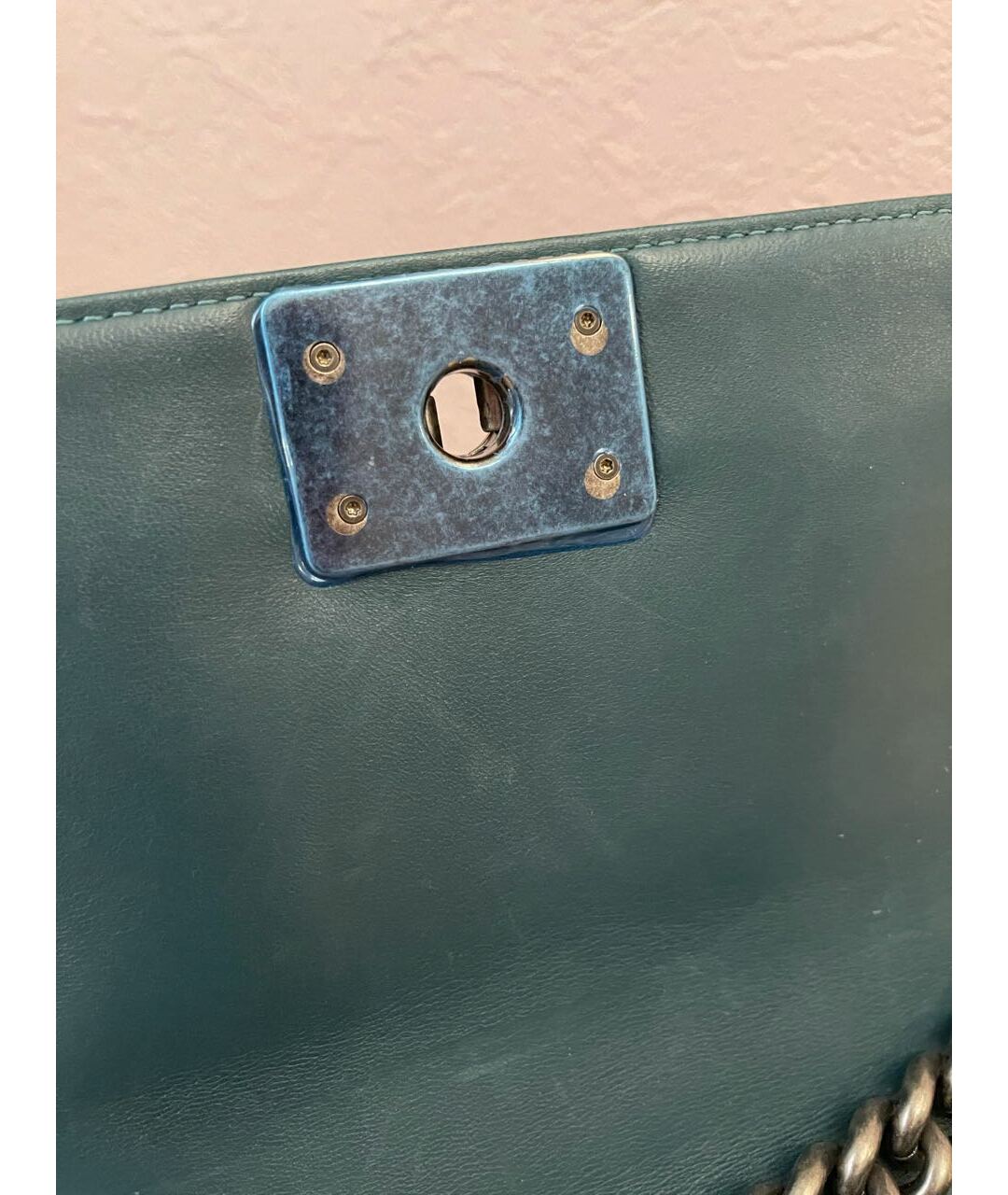 CHANEL PRE-OWNED Зеленая бархатная сумка тоут, фото 5
