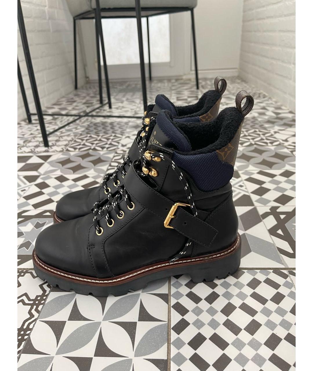 LOUIS VUITTON PRE-OWNED Черные кожаные ботинки, фото 9