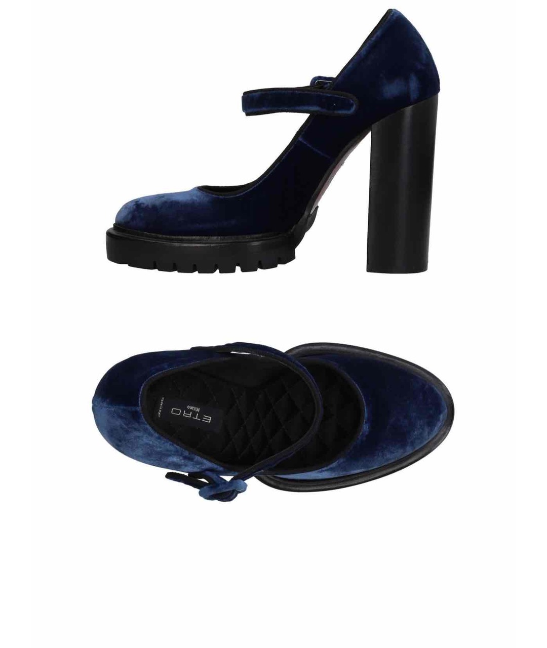 ETRO Темно-синие бархатные туфли, фото 5