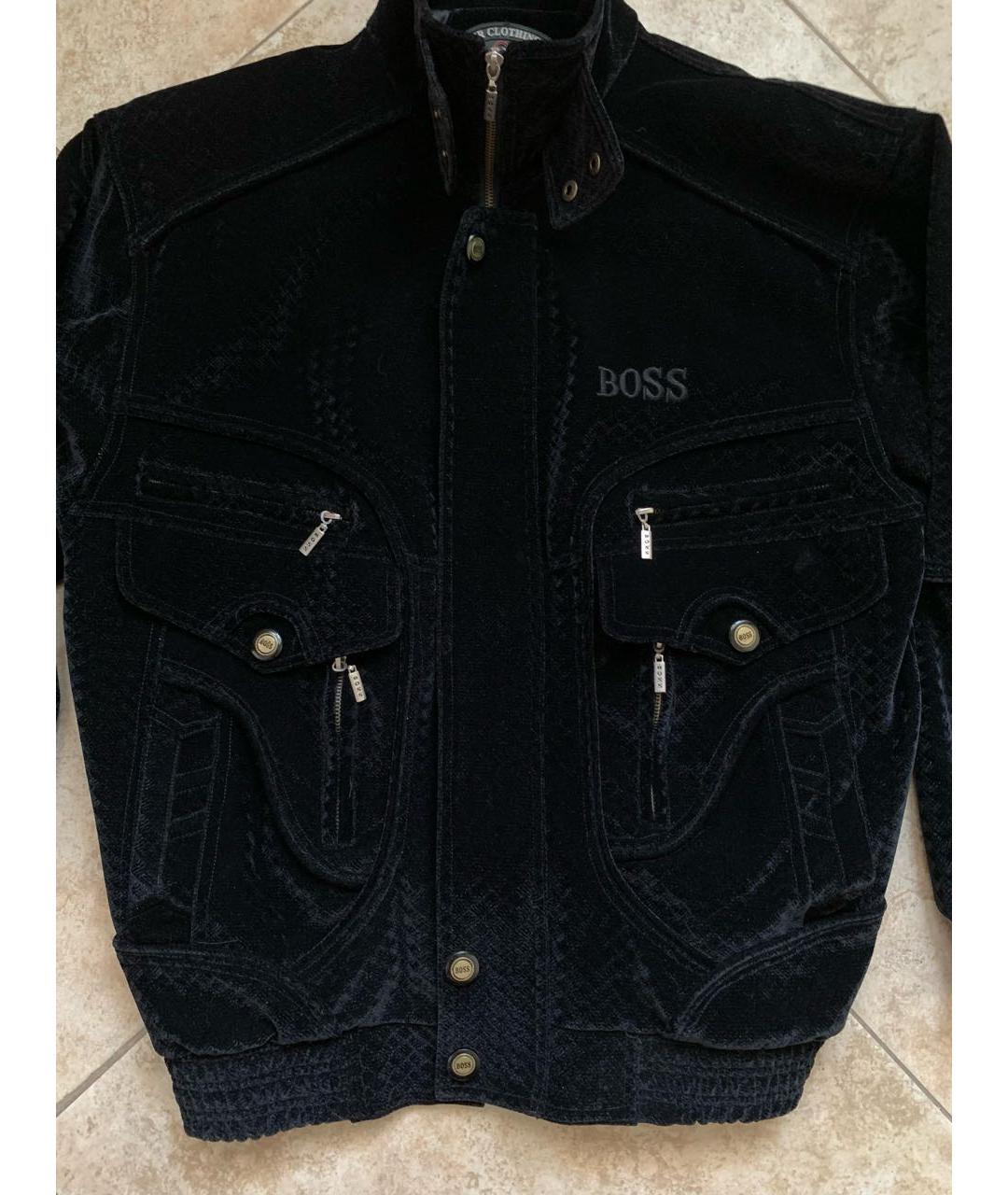 HUGO BOSS Черная велюровая куртка, фото 4