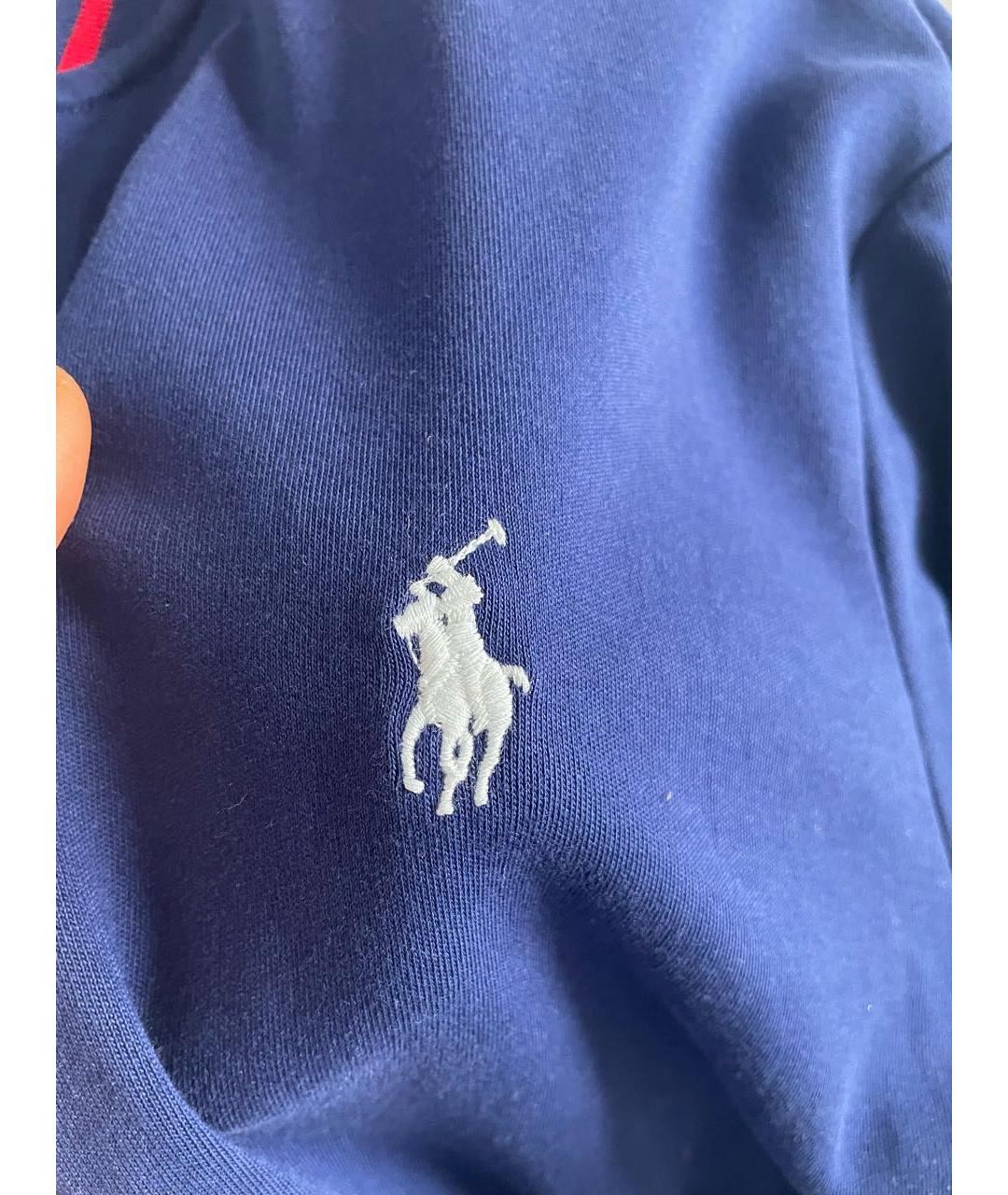 POLO RALPH LAUREN Темно-синяя хлопковая спортивная куртка, фото 3