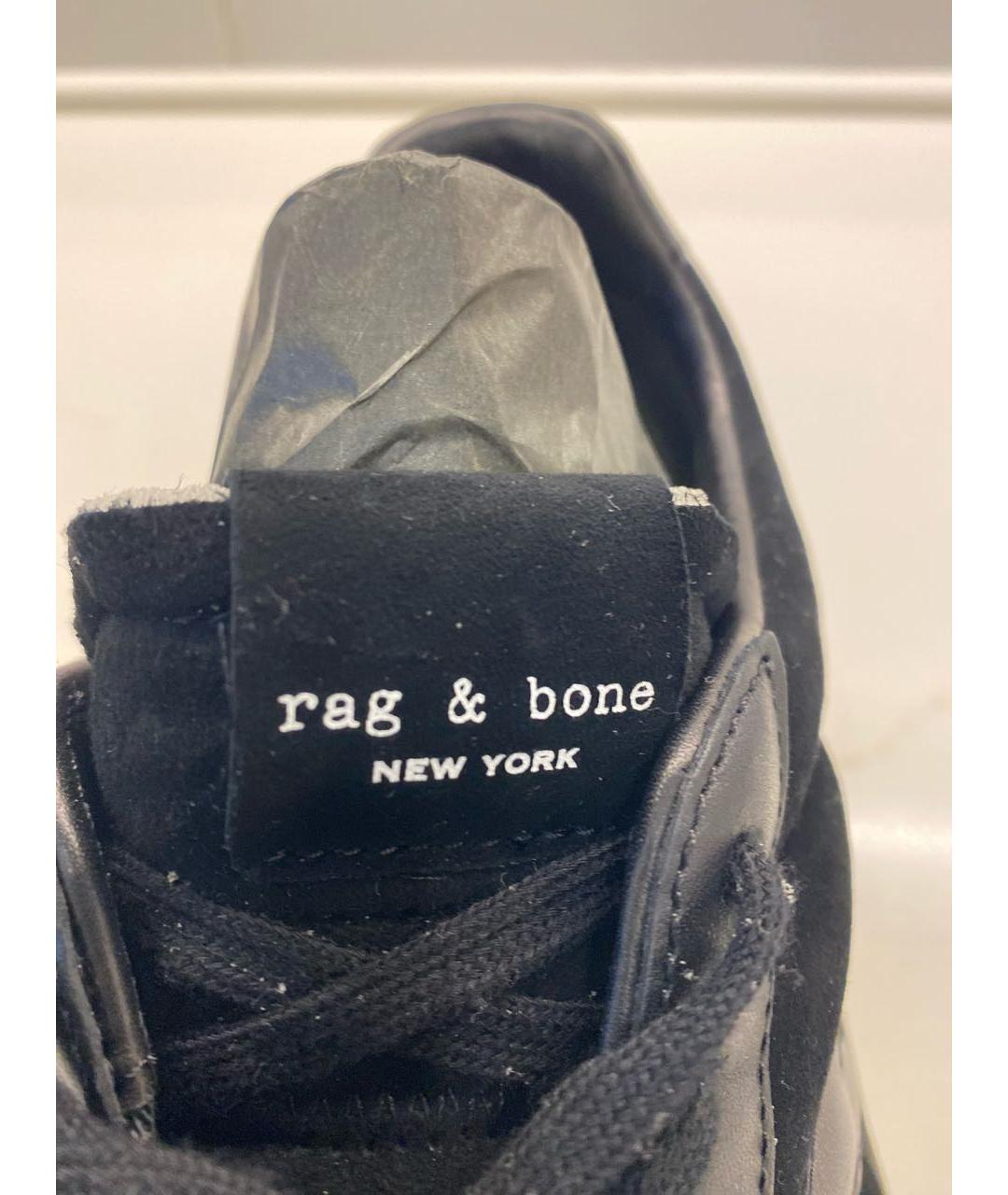 RAG&BONE Черные замшевые низкие кроссовки / кеды, фото 7