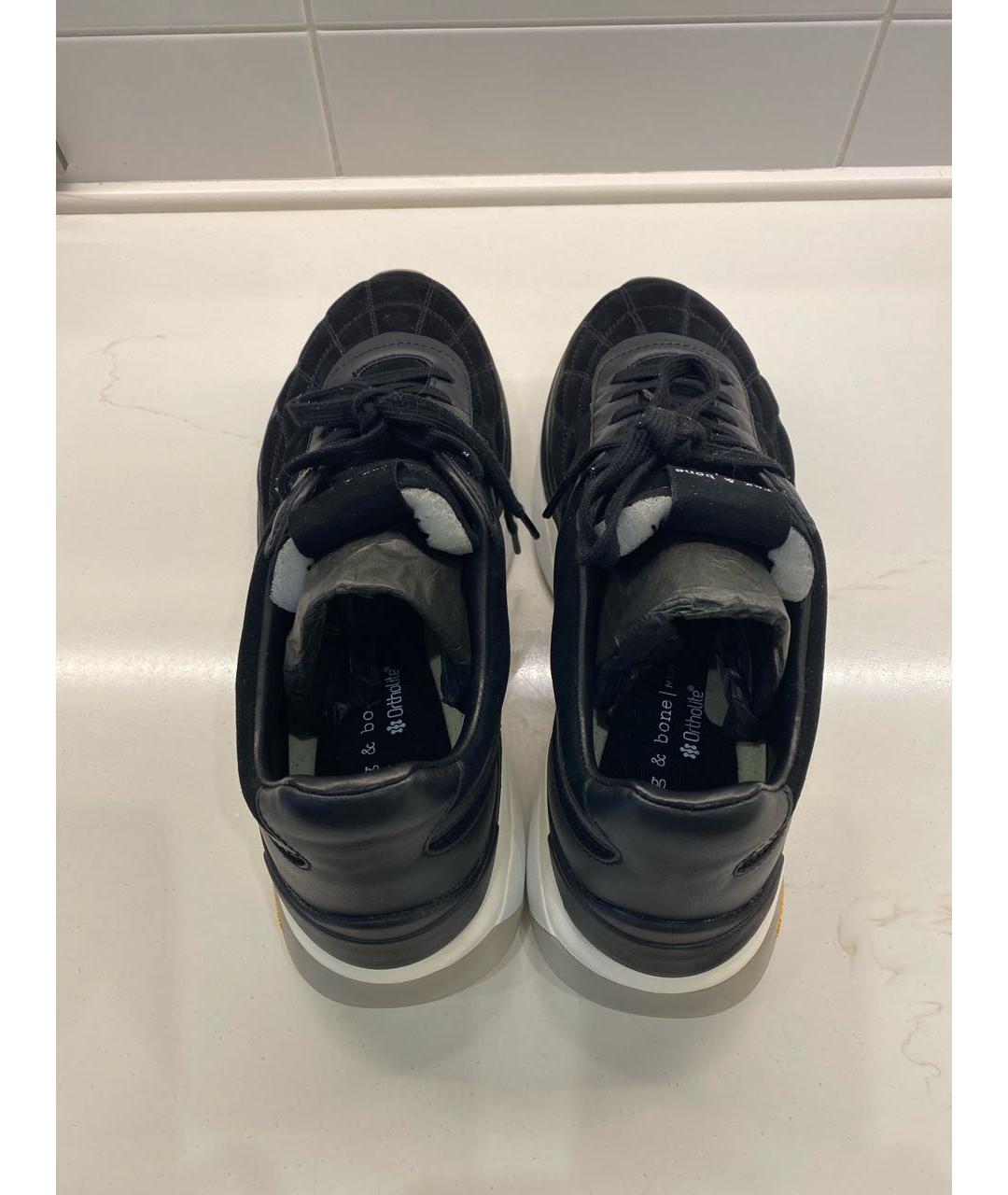 RAG&BONE Черные замшевые низкие кроссовки / кеды, фото 3