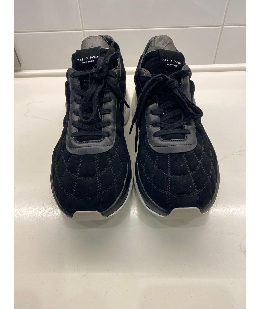 RAG&BONE Черные замшевые низкие кроссовки / кеды, фото 2