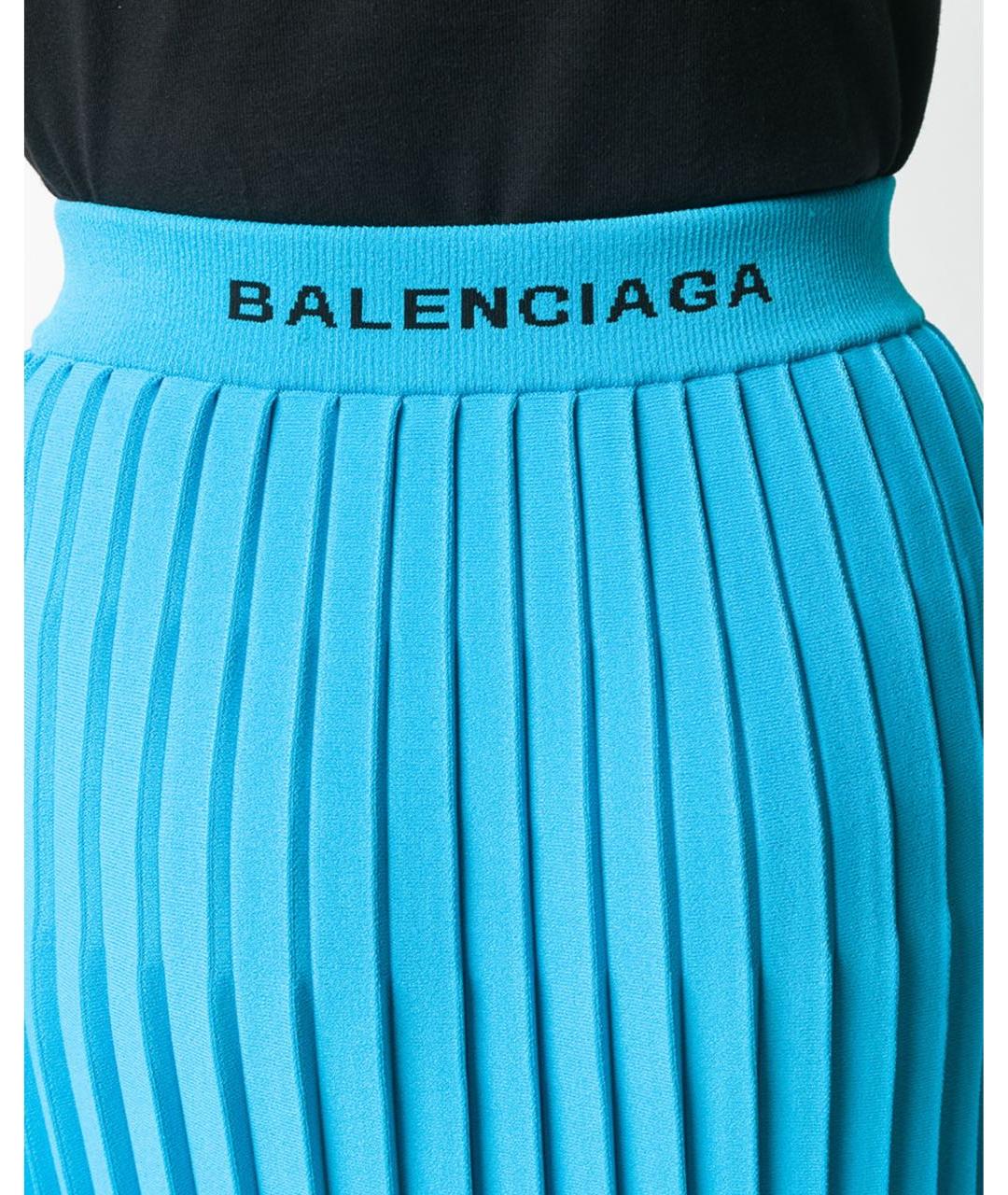 BALENCIAGA Голубая юбка миди, фото 4